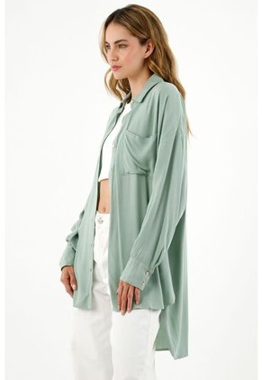 Camisa Verde Oversize Para Mujer