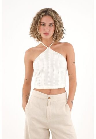 Topmark Crop Top Crudo Cuello Halter Para Mujer topmark