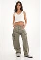 Pantalón Verde Tipo Cargo Para Mujer de topmark