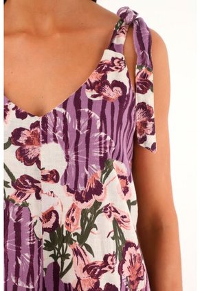 Vestido Largo Estampado De Flores Para Mujer