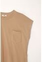 Topmark Camiseta Manga Corta Con Bolsillo Crudo Para Mujer de topmark
