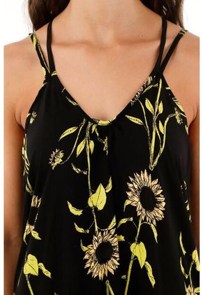 Vestido Largo De Estampado De Girasoles Para Mujer