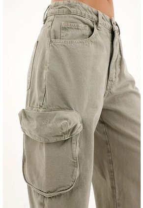 Pantalón Verde Tipo Cargo Para Mujer