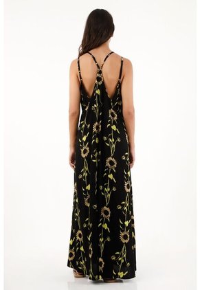 Vestido Largo De Estampado De Girasoles Para Mujer