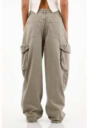 Pantalón Verde Tipo Cargo Para Mujer