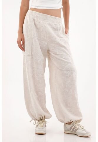 Topmark Pantalón Jogger Con Bordado A Tono Crudo Para Mujer topmark