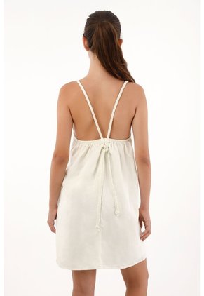 Topmark Vestido Corto Con Bordado De Flores Amarillo Para Mujer