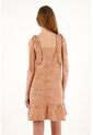 Topmark Vestido Corto Café De Tiras Y Bolero En Ruedo Para Mujer de topmark