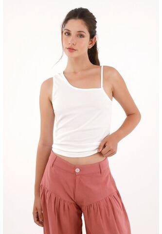 Topmark Camiseta De Tiras Asimétricas Blanca Para Mujer topmark