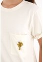 Topmark Camiseta En 100% Algodón Con Bolsillo Crudo Para Mujer de topmark