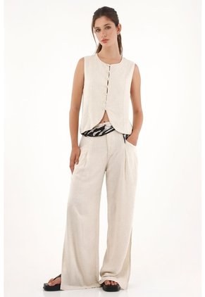 Topmark Camisa Tipo Chaleco Crudo Para Mujer