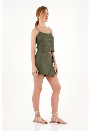 Topmark Camisa Verde De Tiras Para Mujer