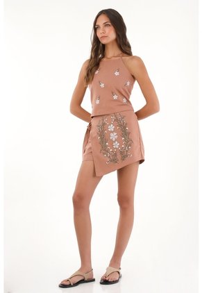 Topmark Falda Short Cruzada Con Estampado De Flores Para Mujer