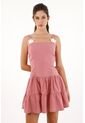 Vestido Corto Con Flores Tejidas Rosado Para Mujer de topmark