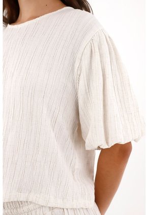 Topmark Camisa Con Mangas Abombachadas Crudo Para Mujer