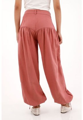 Pantalón Jogger De Silueta Amplia Rosado Para Mujer