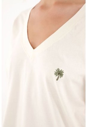 Topmark Camiseta Crudo Con Cuello En V Para Mujer