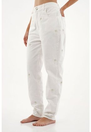 Jean Mom Fit Crudo Para Mujer