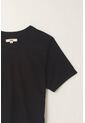 Topmark Camiseta Ajustada Acanalada Negra Para Mujer de topmark