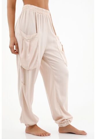 Pantalón Con Pretina Y Bota Enresortada Crudo Para Mujer topmark