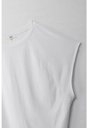 Topmark Camiseta Con Cortes Verticales Blanca Para Mujer