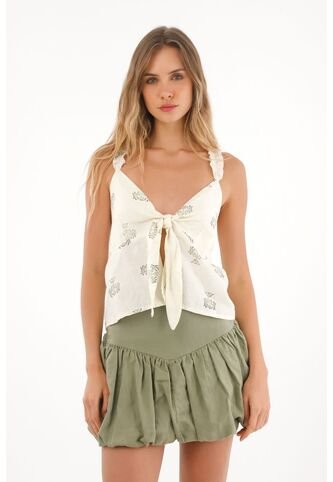 Topmark Camisa De Tiras Que Anuda En Delantero Estampada Para Mujer topmark