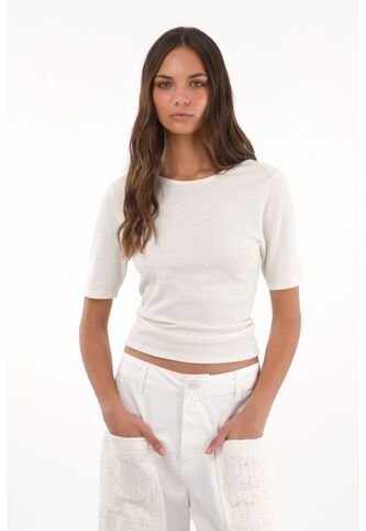 Topmark Camiseta Con Escote En La Espalda Crudo Para Mujer topmark