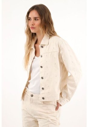 Topmark Chaqueta Con Detalles Bordados A Tono Crudo Para Mujer