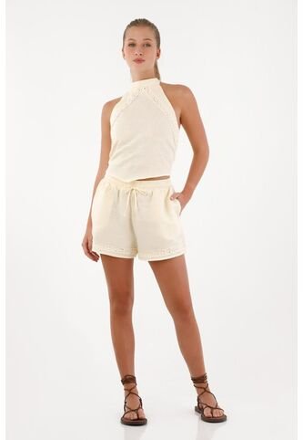 Topmark Short Con Encaje Crudo Para Mujer topmark