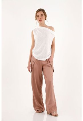 Pantalón Oversize Con Bolsillos Tipo Cargo Para Mujer