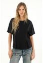 Topmark Camiseta Manga Corta Con Pinzas Negra Para Mujer de topmark