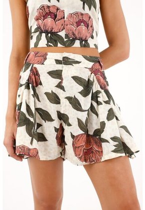 Topmark Bermuda Con Estampado De Flores Para Mujer