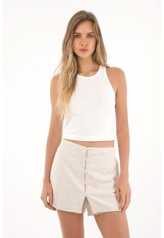 Topmark Falda Short Con Botones Crudo Para Mujer topmark