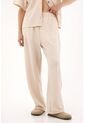 Pantalón Recto Crudo En Tejido De Punto Para Mujer de topmark