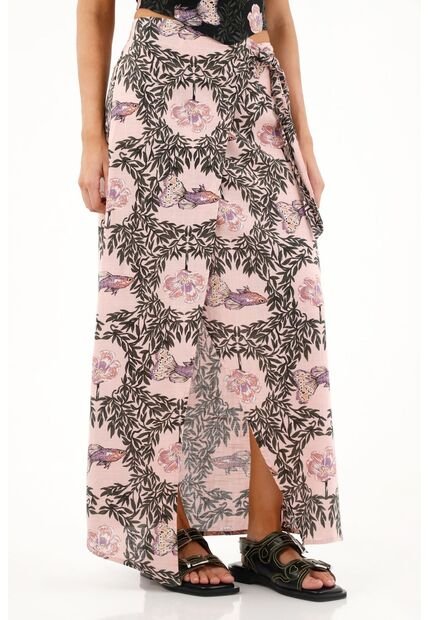 Topmark Falda Tipo Pareo Con Estampado De Peces Para Mujer