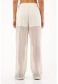 Topmark Pantalón Recto De Tejido Abierto Crudo Para Mujer de topmark