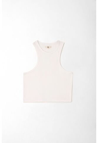 Topmark Camiseta Tipo Crop Top Blanca Para Mujer topmark