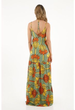 Vestido Estampado De Tiras Para Mujer