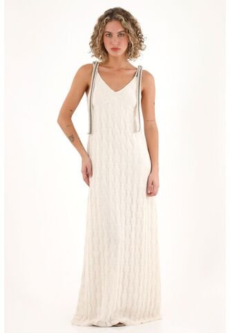 Topmark Vestido Largo Tipo Tejido Crudo Para Mujer topmark