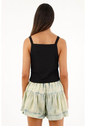 Topmark Camiseta Negra De Tiras Para Mujer