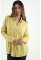 Camisa Amarilla Manga Larga Para Mujer de topmark