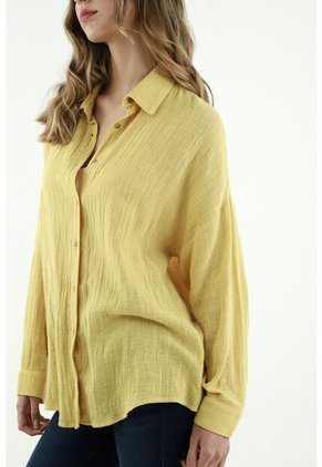 Camisa Amarilla Manga Larga Para Mujer