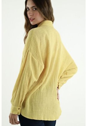 Camisa Amarilla Manga Larga Para Mujer