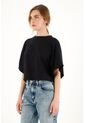 Topmark Camiseta Negra Oversize De Largo Pretinero Para Mujer de topmark