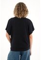 Topmark Camiseta Con Prenses En Delantero Negra Para Mujer de topmark