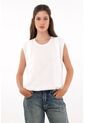Camiseta Manga Sisa Con Prenses Crudo Para Mujer de topmark