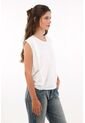 Camiseta Manga Sisa Con Prenses Crudo Para Mujer de topmark