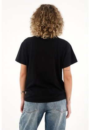Topmark Camiseta Con Detalle Anudado Negra Para Mujer