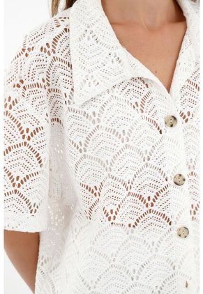 Camisa Tejida Blanca Para Mujer