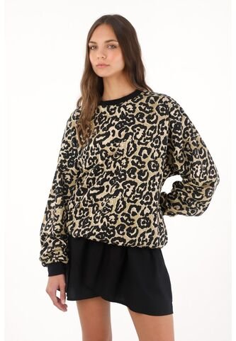 Topmark Buzo Estampado Animal Print Multicolor Para Mujer topmark